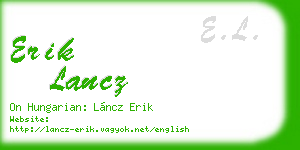 erik lancz business card