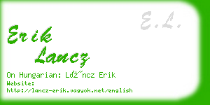 erik lancz business card